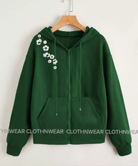 zipper shoulder flower