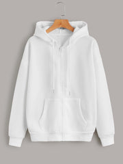 White plain zipper