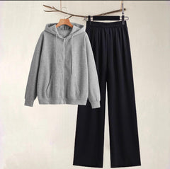 Grey zipper and black flapper Winter (track suit)