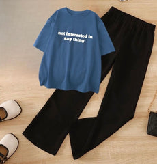Not interested in anything petroleum blue tshirt (track suit)