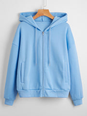 Sky blue plain zipper