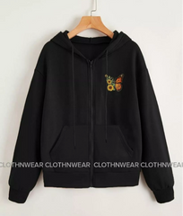 zipper pocket butterfly sunflower