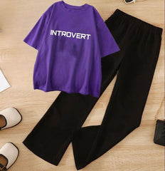 Introvert purple tshirt (track suit)