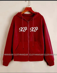 Red zipper front xoxo