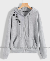 zipper shoulder flower