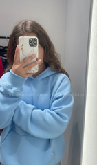 plain sky blue Hoodie