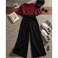 Maroon Oversized Tshirt with Black flapper