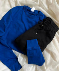 Dark blue and black (track suit)