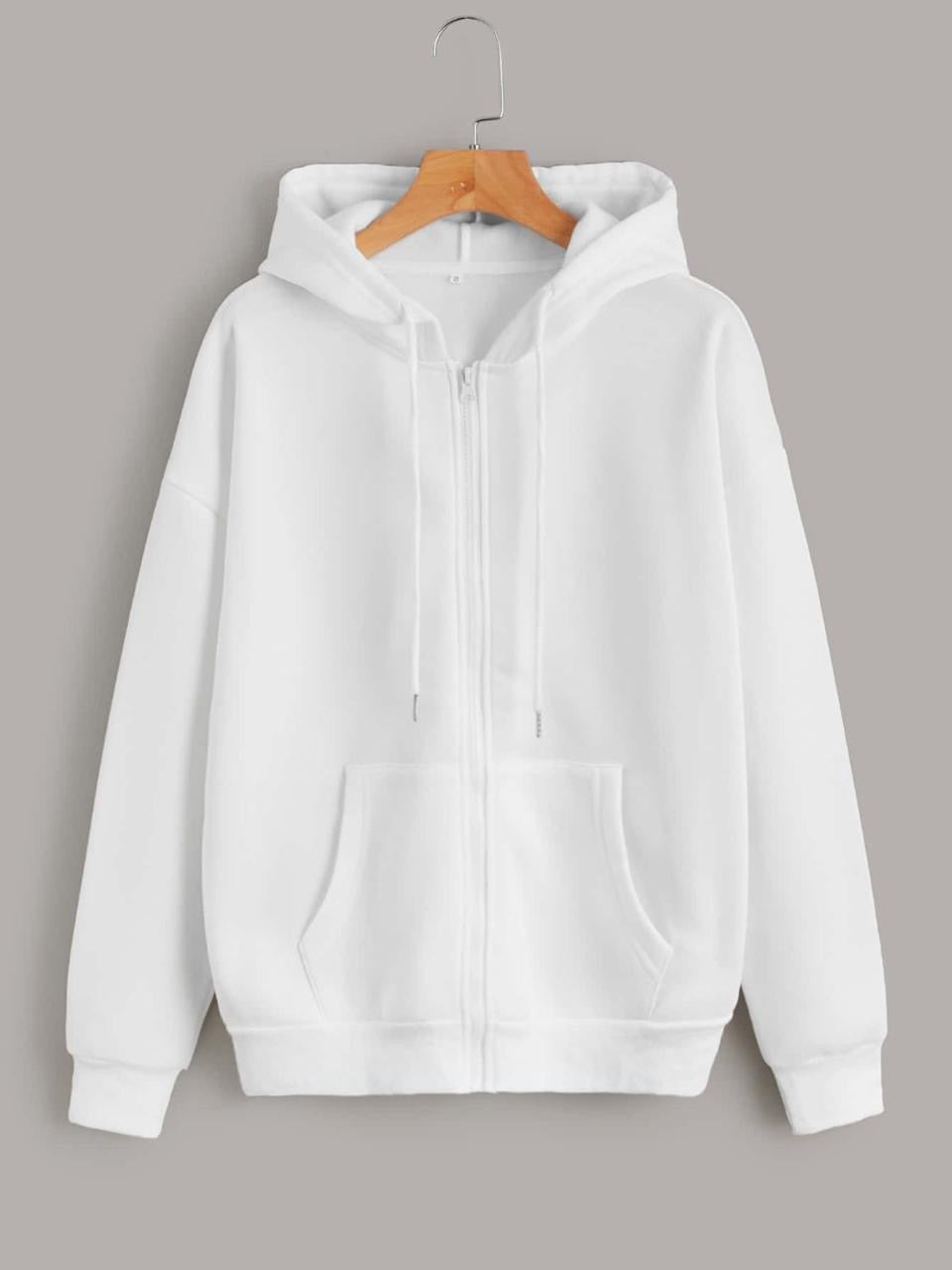 White plain zipper