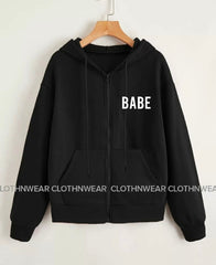 BABE print zipper
