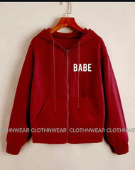 BABE print zipper