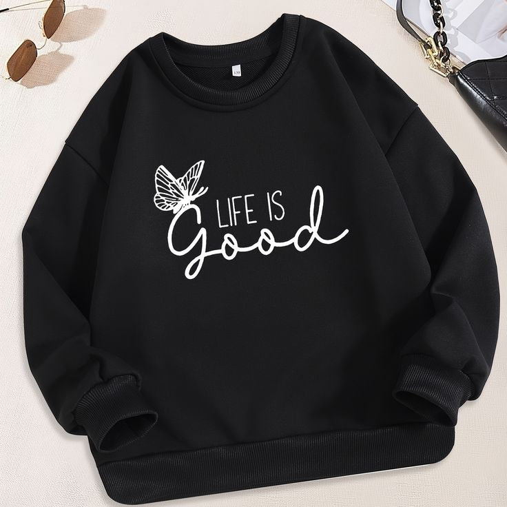 Black sweatshirt Life is Good