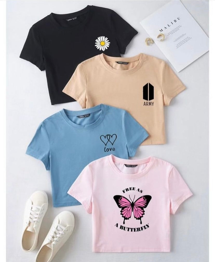 PACK OF 4 CROP TEES