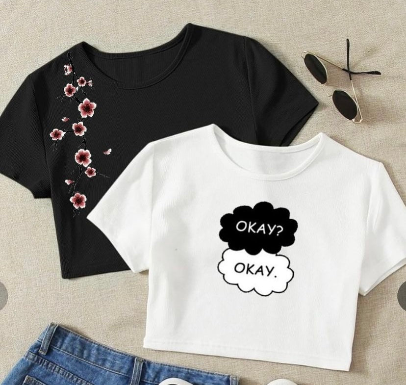 PACK OF 2 CROP TEES
