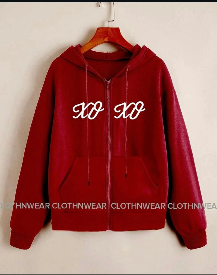 Red zipper front xoxo