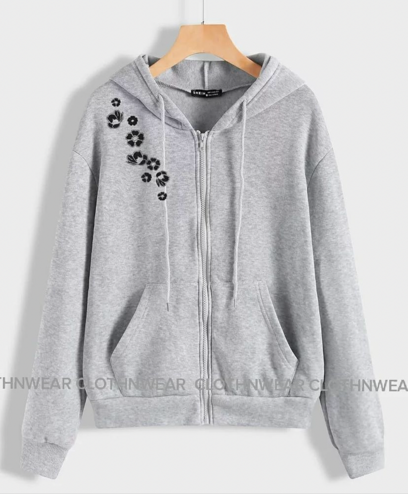 zipper shoulder flower