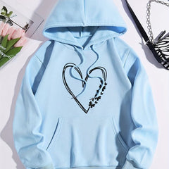 Light blue Hoodie heart Butterfly