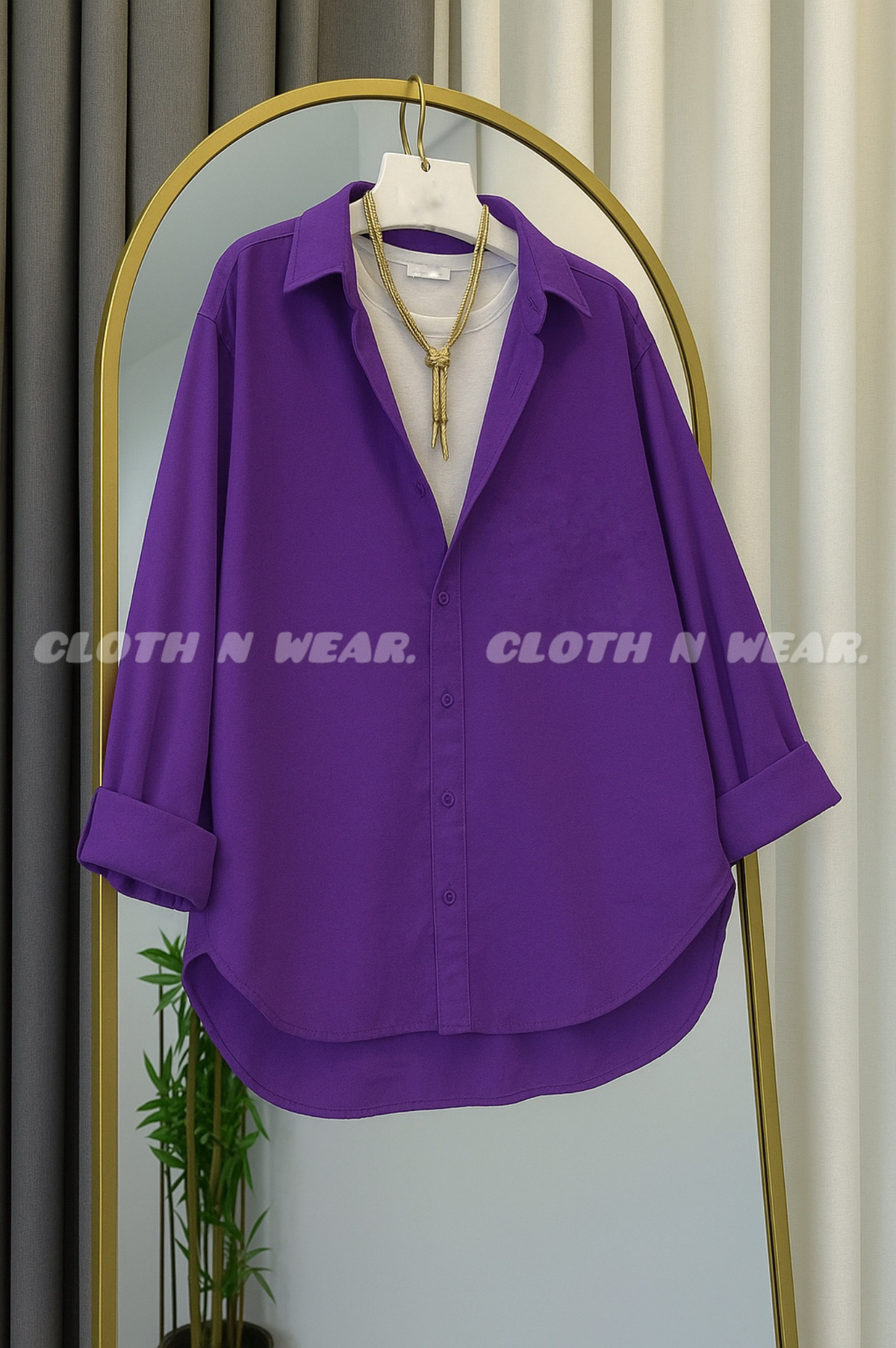 PURPLE BUTTON DOWN SHIRT