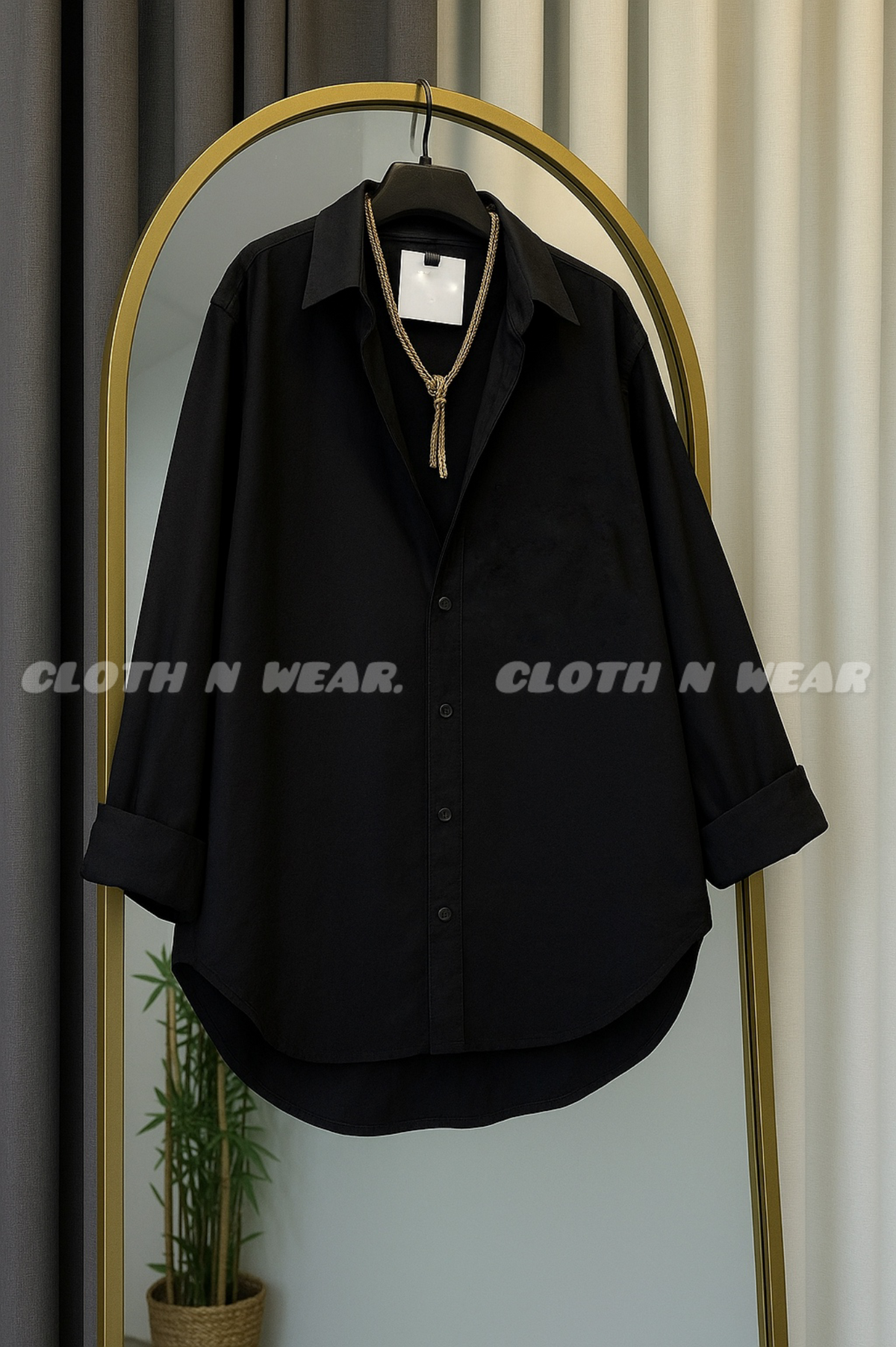 Black button down shirt