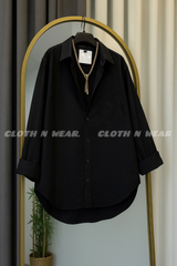 Black button down shirt