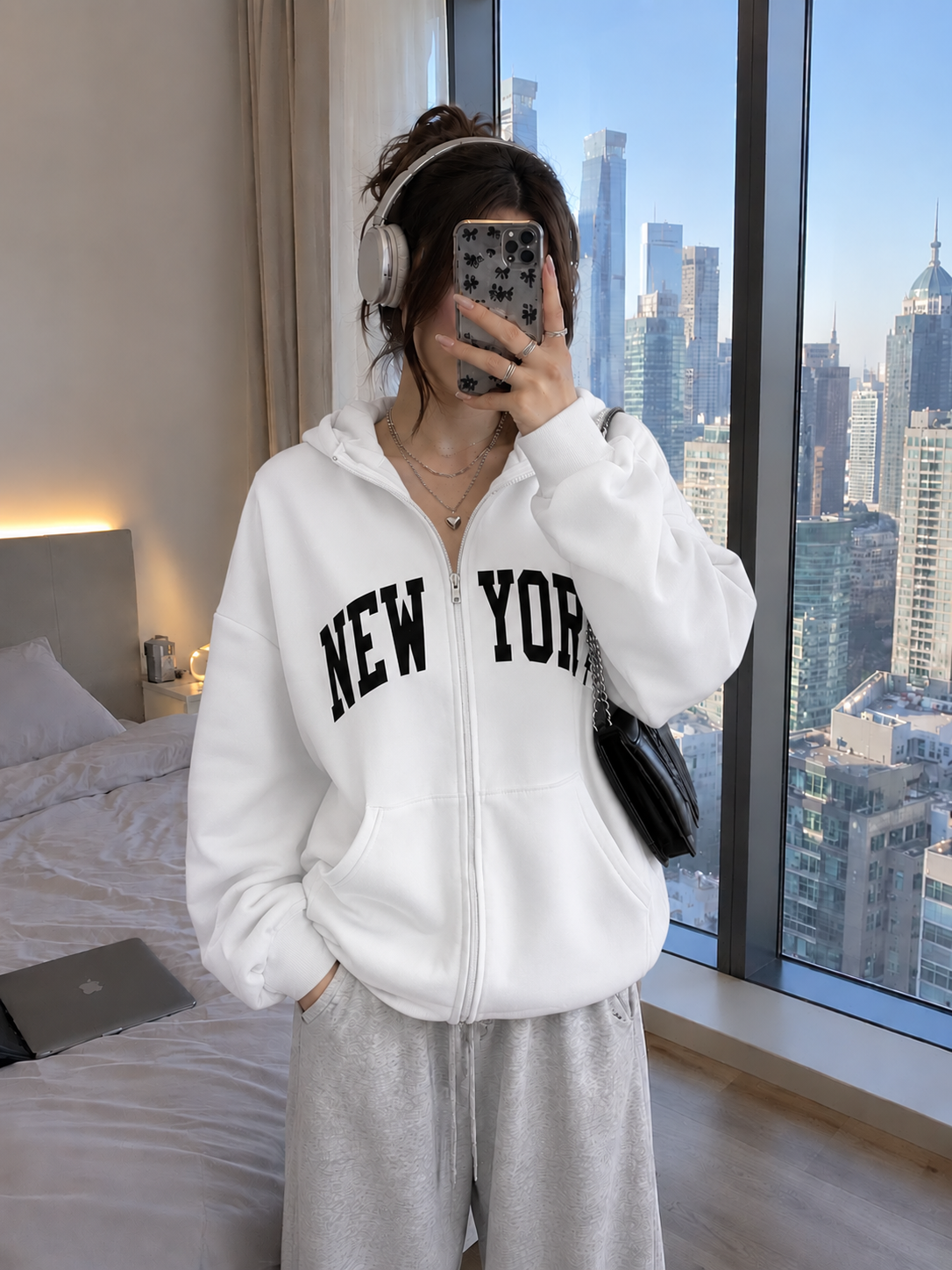 NEW YORK Zipper hoodie