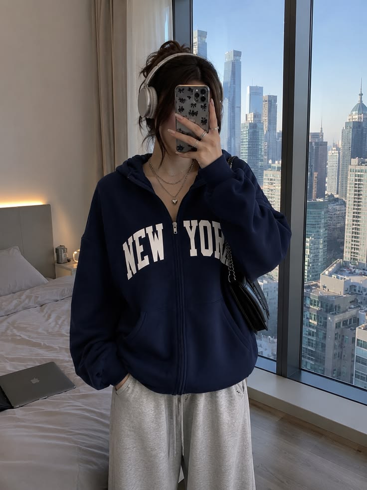 NEW YORK Zipper hoodie