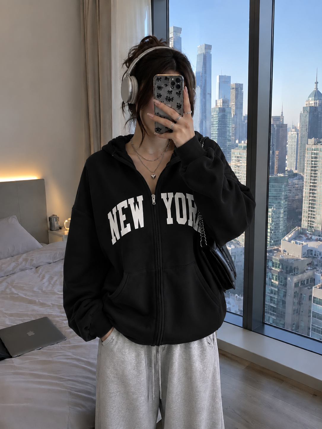 NEW YORK Zipper hoodie