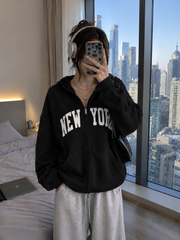NEW YORK Zipper hoodie