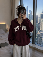NEW YORK Zipper hoodie